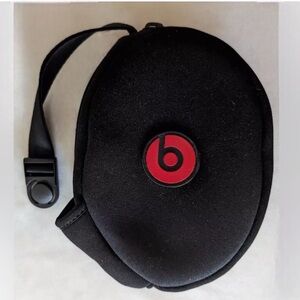 Beats by Dre Soft Carry Travel Pouch for Headphones Pre-owned Black Red Zipper